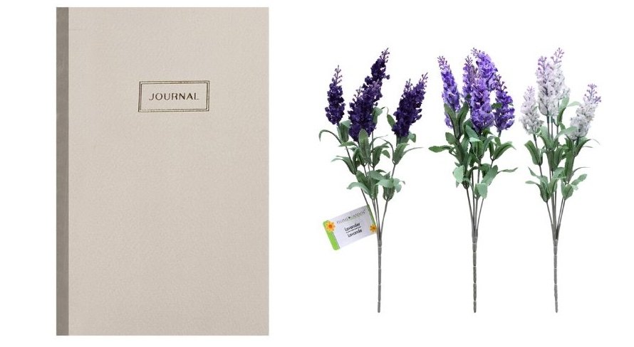 Dollar Tree journal and faux lavender