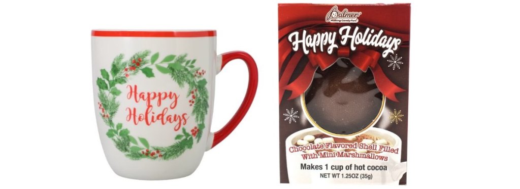 Dollar Tree Christmas mug and hot cocoa bomb