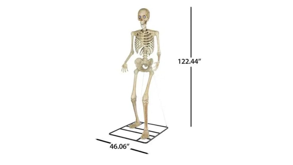 A 10-foot color-changing skeleton