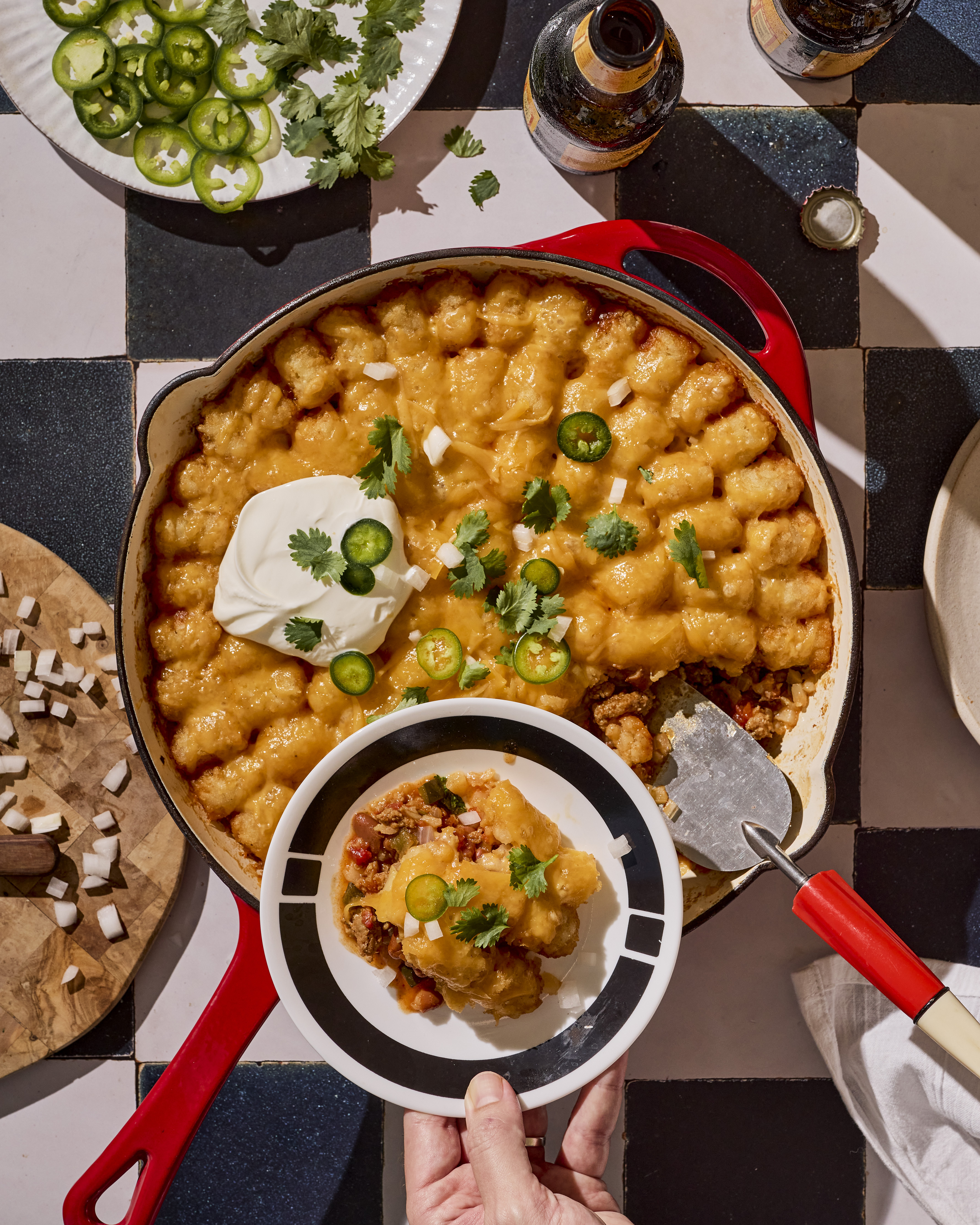 Shay Spence's Chicken Chili Tot Pie Recipe
