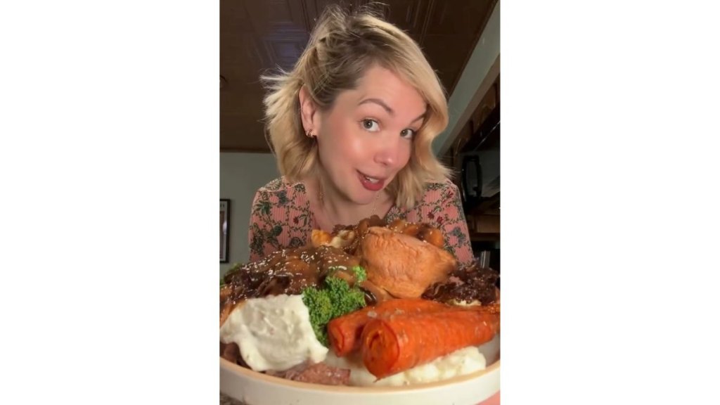 Courtney Cooks and her dinner
