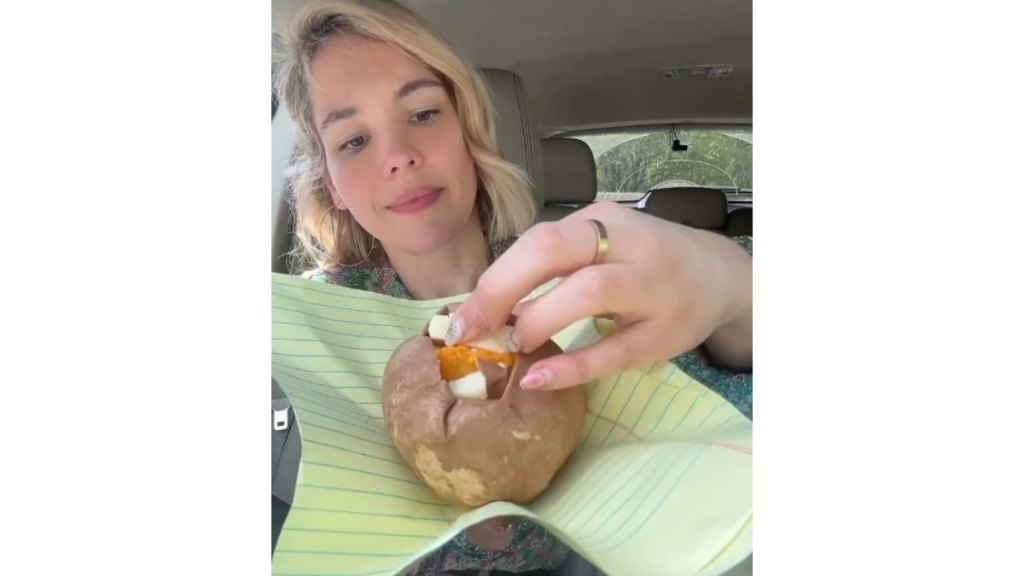 Courtney Cooks and her potato