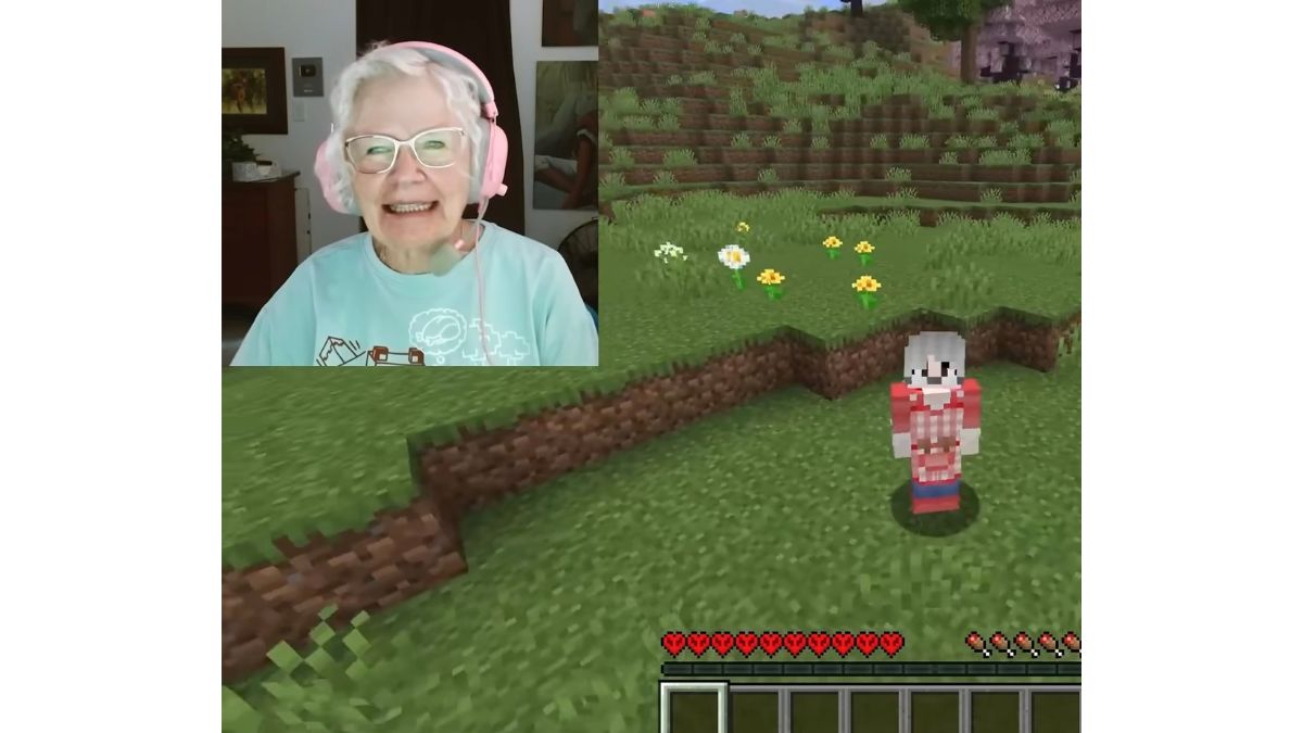 GrammaCrackers records herself playing Mincraft to share on YouTube to raise money for her grandson