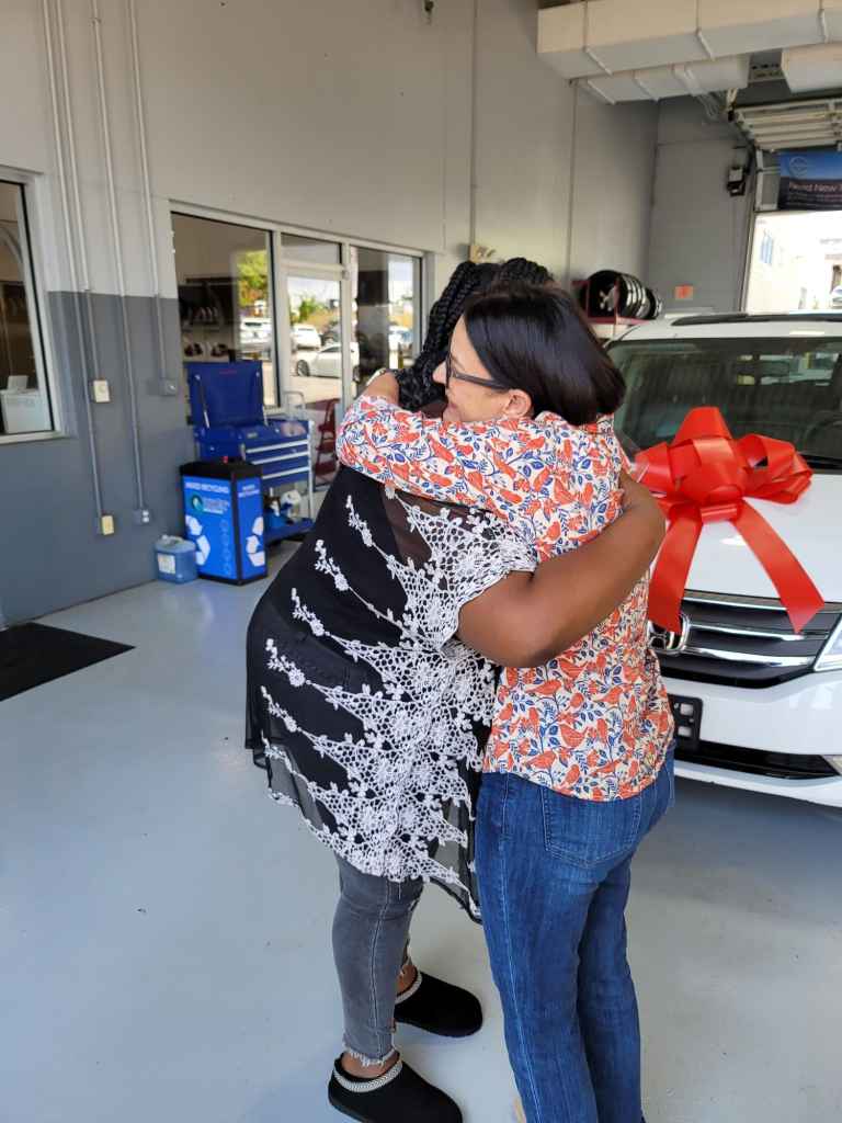 It warms everyone's hearts to give a car to a single mom in need