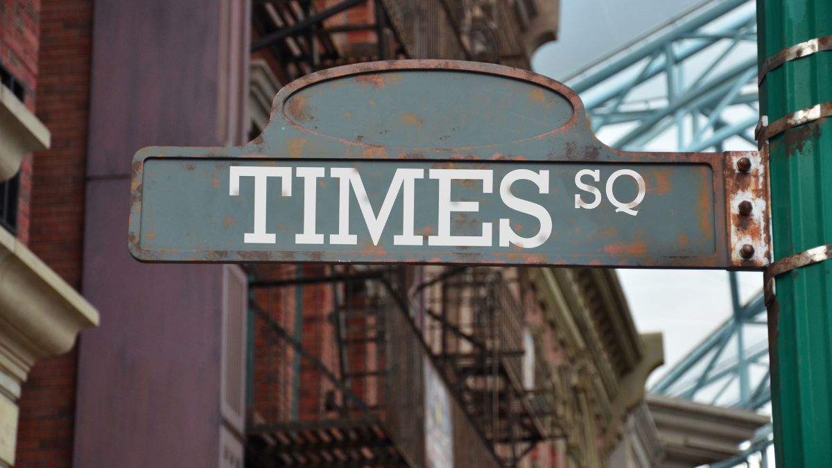 Street sign on the corner of Times Square