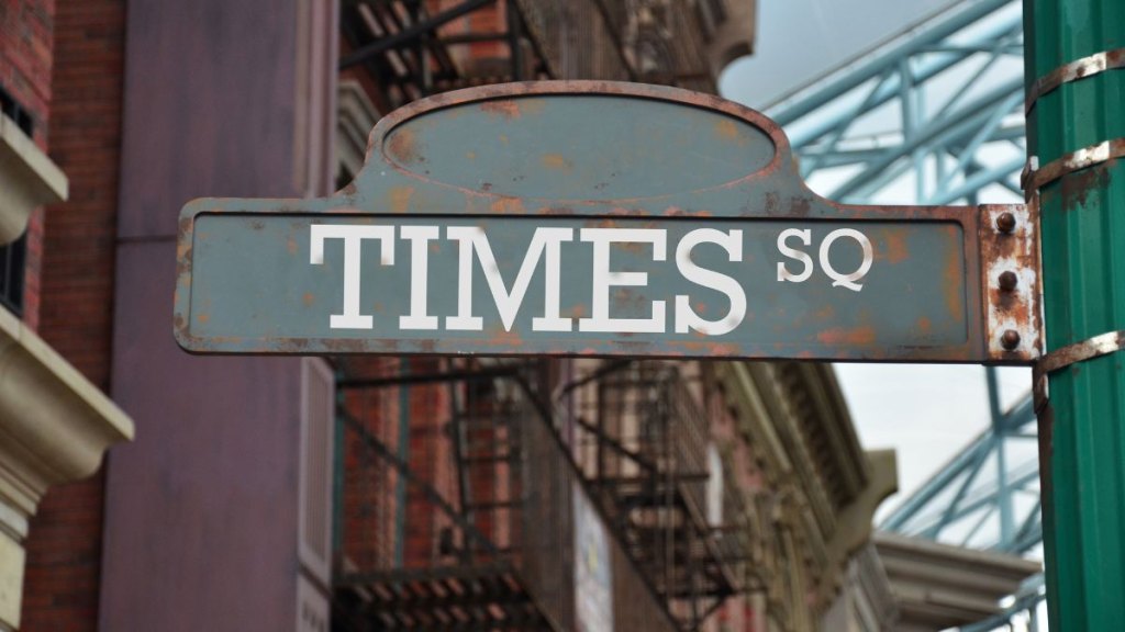 Street sign on the corner of Times Square