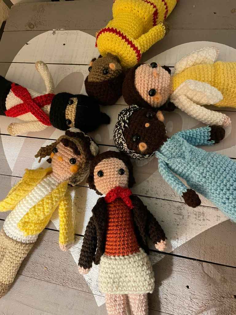 With each doll she crochets recipients donate to a charity of their choice
