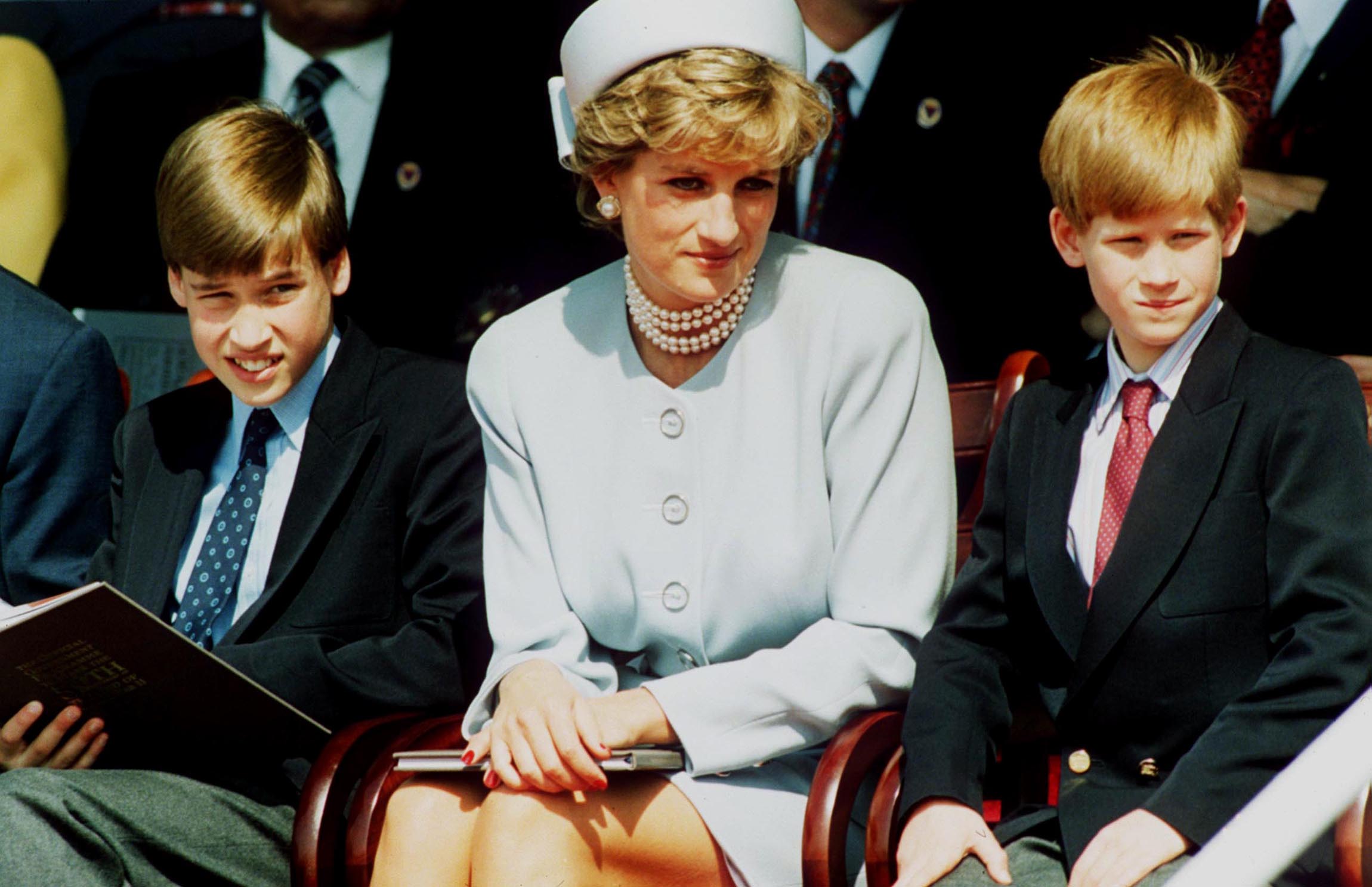 Prince William Prince Harry Princess Diana Getty Images