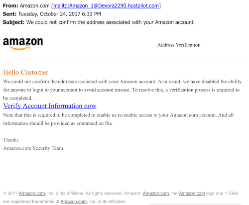 amazon scam email
