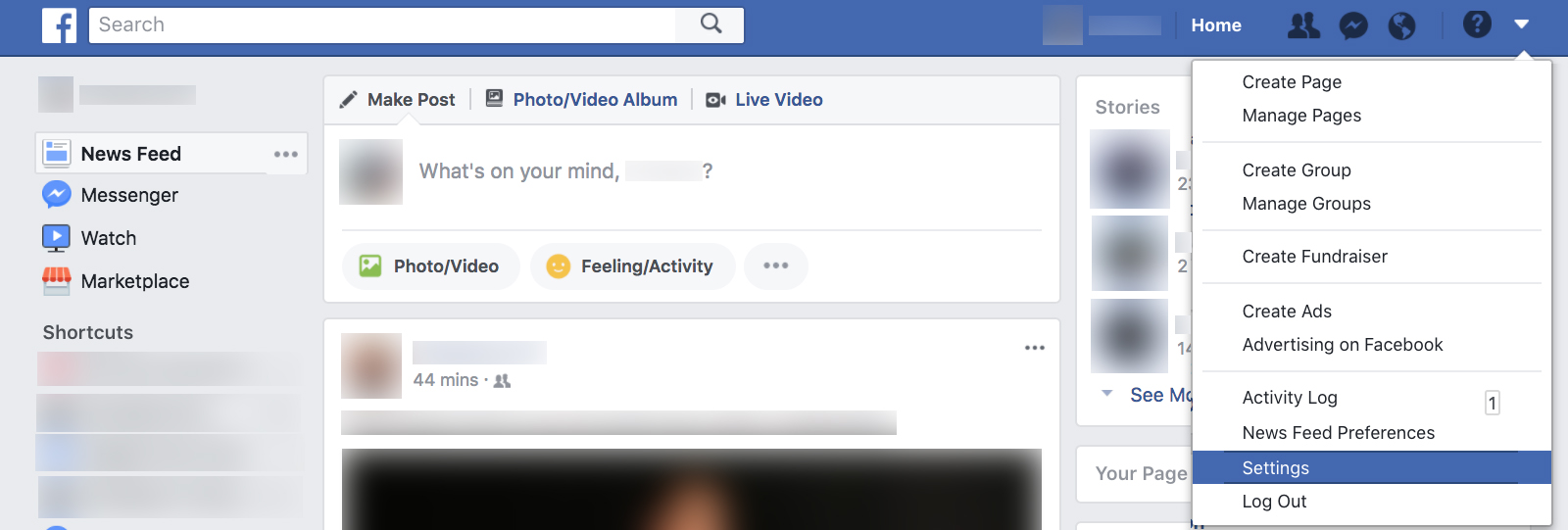 Find privacy settings on Facebook