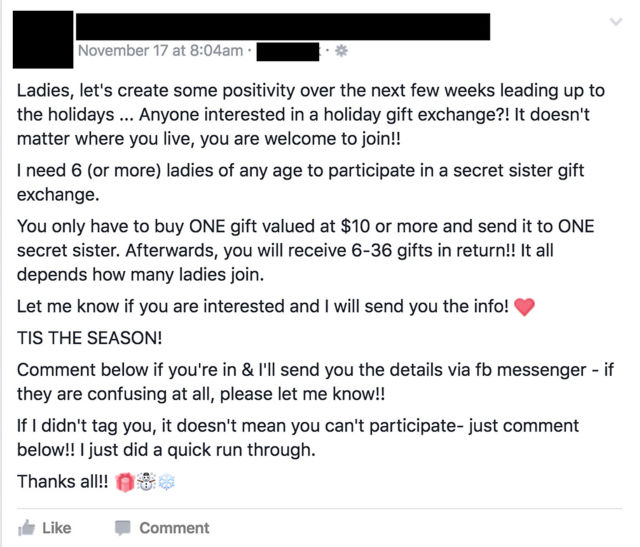 The Secret Sister Gift Exchange is a scam — so don't fall for it!