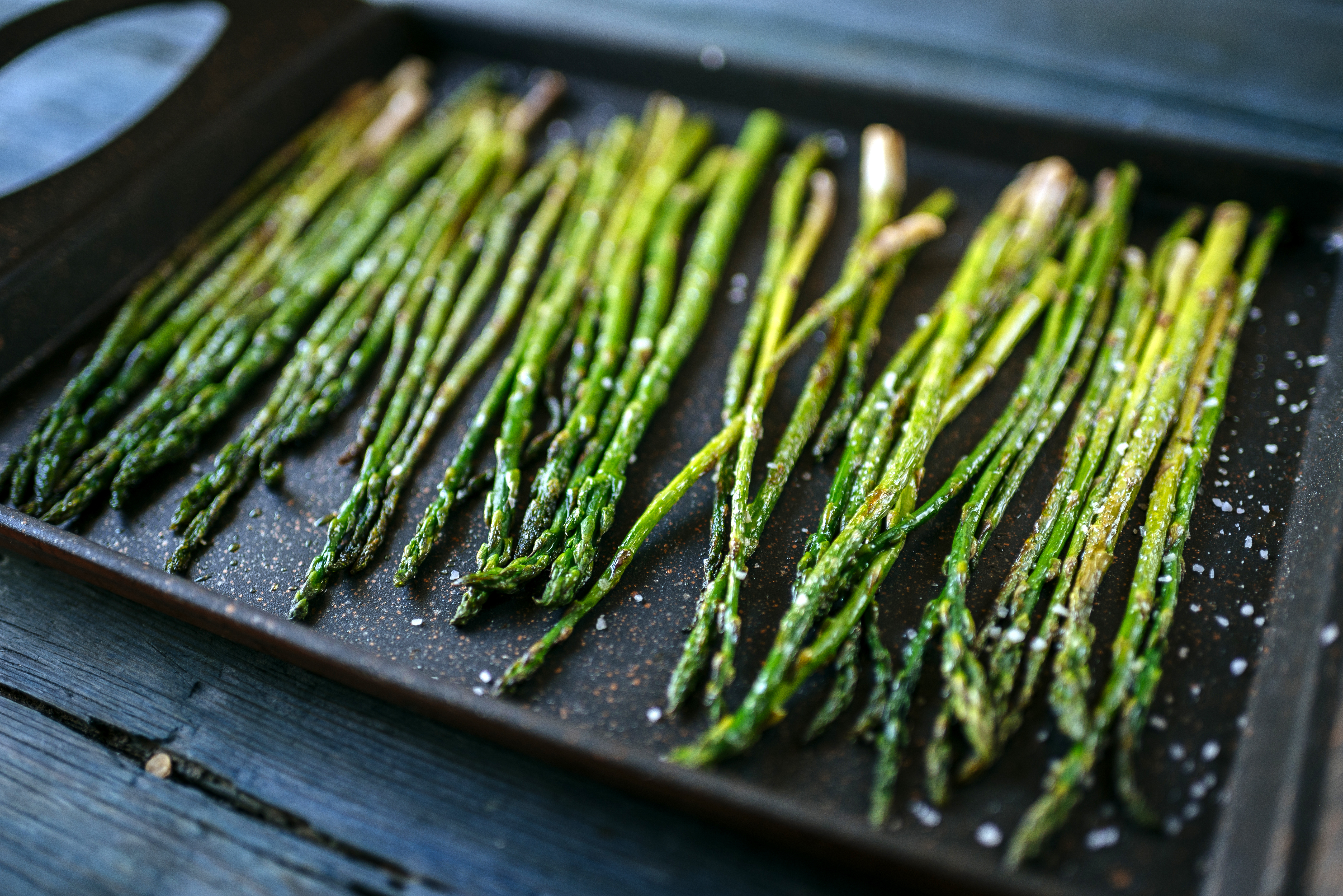 asparagus on a tray