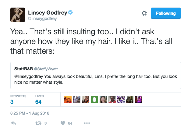 B&B Linsey Godfrey Tweet 02
